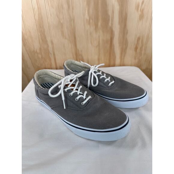 Sperry Striper II CVO Sneakers Men's Size 11 Gray Canvas Low Top Casual Sneakers - Picture 9 of 11